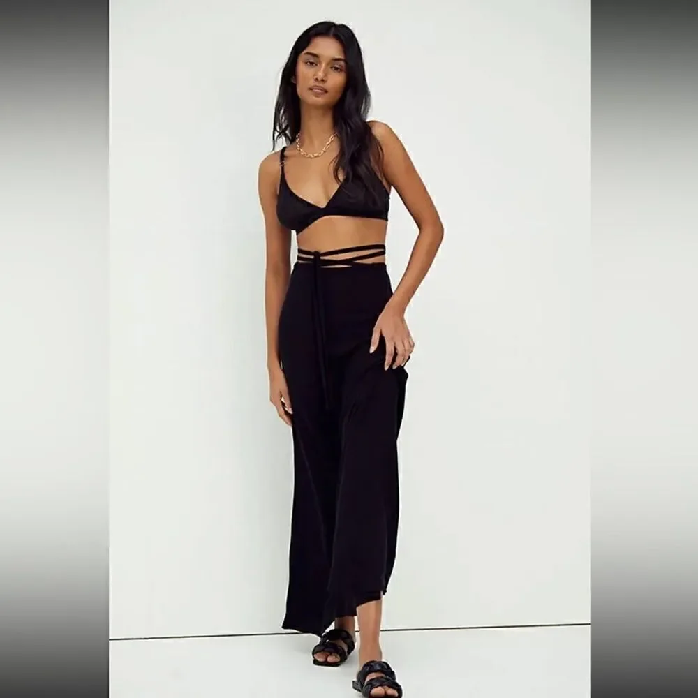 NEW FREE PEOPLE THATS A WRAP SOLID MAXI SKIRT